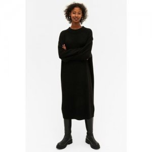 Вязаное платье миди оверсайз - черный XXS Monki. Цвет: черный