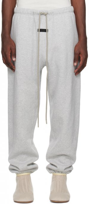 Серые спортивные штаны на кулиске , цвет Light heather grey Fear Of God Essentials
