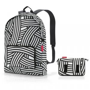 Рюкзак складной Mini maxi zebra reisenthel. Цвет: белый/черный/черный, белый