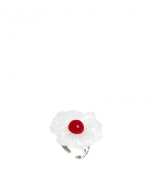 Кольцо с цветком и красной сердцевиной Gogo Philip. Цвет: красный
