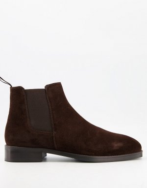 Коричневые замшевые ботинки челси Moss London-Коричневый цвет BROS