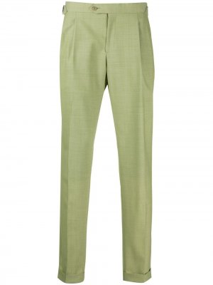 Прямые брюки строгого кроя LUIGI BIANCHI MANTOVA. Цвет: зеленый