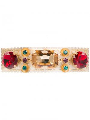 Заколка для волос с кристаллами Dolce & Gabbana. Цвет: золотистый