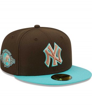 Мужская коричнево-мятная облегающая шляпа New York Yankees Walnut Mint 59Fifty Era