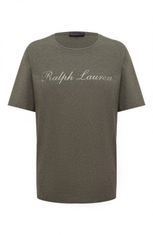 Хлопковая футболка Ralph Lauren. Цвет: серый