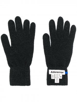Перчатки с логотипом Ader Error. Цвет: черный