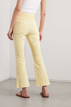 Укороченные расклешенные джинсы Carson с высокой посадкой, желтый Veronica Beard