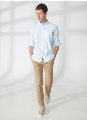 Коричневые мужские брюки узкого кроя с нормальной талией и нормальными штанинами AT.P.CO
