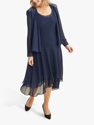 Платье-миди с декорированной курткой Lilibeth, весенний темно-синий Gina Bacconi