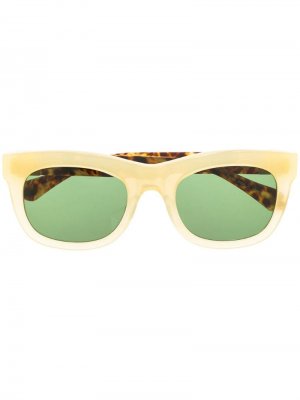 Солнцезащитные очки в квадратной оправе Matsuda. Цвет: коричневый