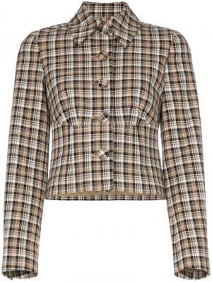 Укороченный клетчатый пиджак Haring Beaufille. Цвет: нейтральные цвета