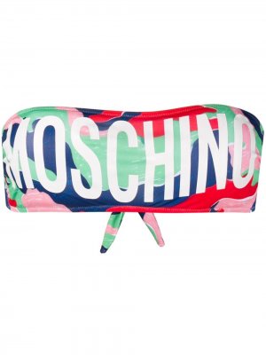 Лиф-бандо с камуфляжным принтом Moschino. Цвет: красный