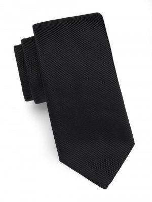 Ребристый шелковый галстук , черный Paul Stuart