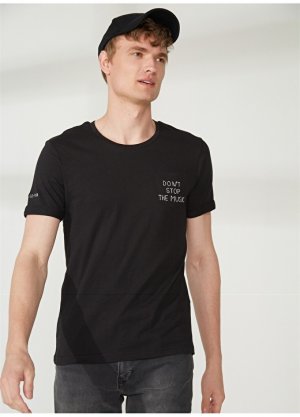 Черная мужская футболка с круглым вырезом Fred Mello