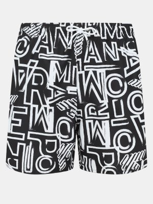 Плавательные шорты Emporio Armani. Цвет: черно-белый
