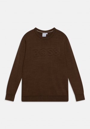 Вязаный свитер BOSS Kidswear, цвет brown Kidswear