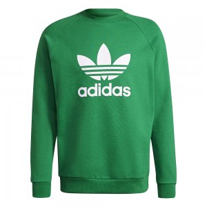 Мужской джемпер Trefoil Crew Sweatshirt adidas Originals. Цвет: зеленый