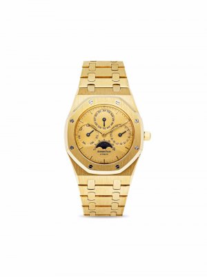 Наручные часы Royal Oak Quantieme Perpetual pre-owned 39 мм 1986-го года Audemars Piguet. Цвет: золотистый