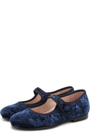Текстильные туфли с перемычкой Beberlis. Цвет: синий