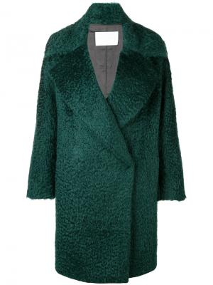 Однобортное пальто в стиле оверсайз Fabiana Filippi. Цвет: зеленый
