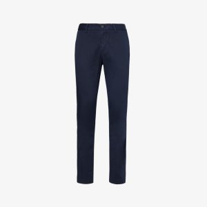 Зауженные брюки классического кроя из эластичного хлопка , темно-синий Sunspel