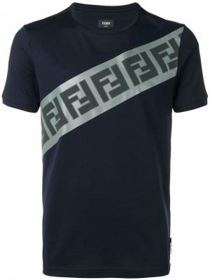 Футболка с заплаткой логотипом Fendi. Цвет: синий
