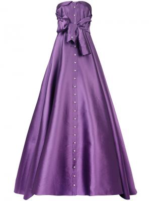 Платье на пуговицах без бретелек Alexis Mabille. Цвет: розовый и фиолетовый