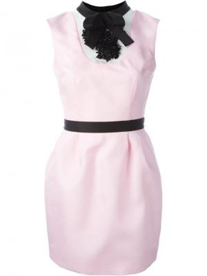 Декорированное мини-платье Daniele Carlotta. Цвет: розовый и фиолетовый