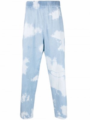 Tie-dye print trousers Laneus. Цвет: синий
