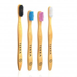 Бамбуковые биоразлагаемые зубные щётки с мягкими щетинками: набор щёток для всей семьи (4 шт), Family Pack Bamboo Toothbrushes Soft, brush Terra