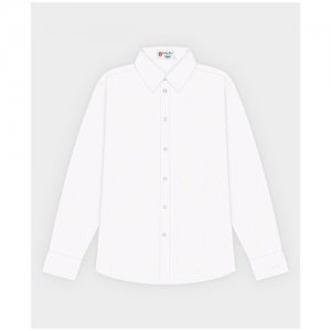 Школьная рубашка , размер 170, белый Button Blue. Цвет: белый