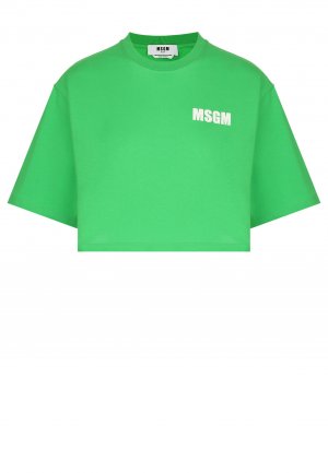 Футболка MSGM. Цвет: зеленый