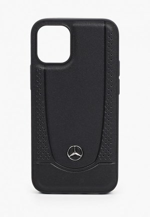 Чехол для iPhone Mercedes-Benz 12 mini (5.4), Genuine leather Urban Smooth/perforated Black. Цвет: черный