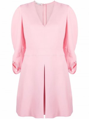 Платье с V-образным вырезом и складками Stella McCartney. Цвет: розовый