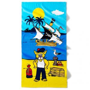 Полотенце пляжное детское, Caraïbes, 320г/м² La Redoute Interieurs. Цвет: синий/ желтый