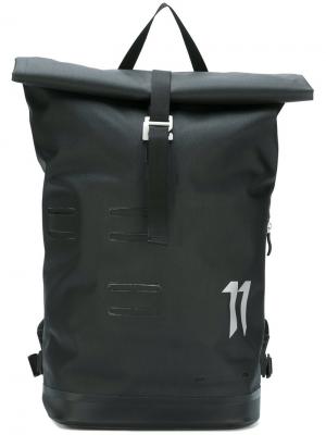 Рюкзак с принтом логотипа 11 By Boris Bidjan Saberi. Цвет: чёрный