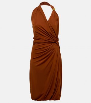 Платье миди из джерси со сборками , красный Bottega Veneta
