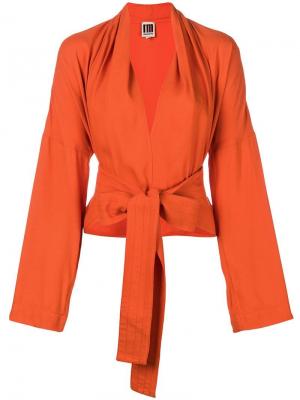 Укороченный пиджак с завязкой I'M Isola Marras. Цвет: оранжевый