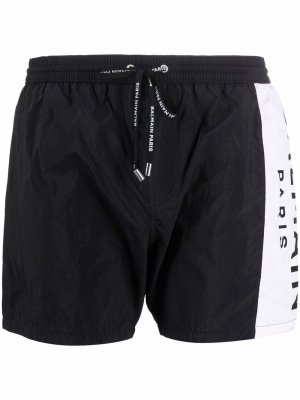 Logo-strip swim-shorts Balmain. Цвет: черный