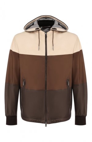 Кожаная куртка Ermenegildo Zegna. Цвет: коричневый