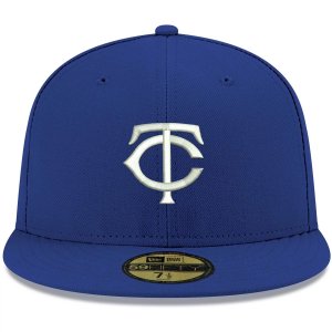 Мужская приталенная шляпа New Era Royal Minnesota Twins Logo белая 59FIFTY