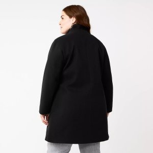 Пальто в стиле «автомобиль» из искусственной шерсти больших размеров , черный Nine West