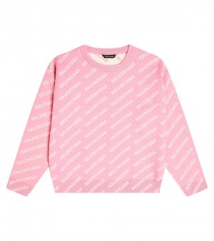 Вязаный свитер с логотипом , розовый Balenciaga Kids