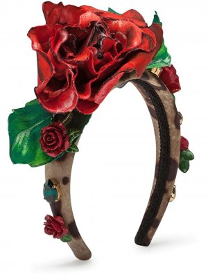 Декорированный ободок Dolce & Gabbana. Цвет: коричневый