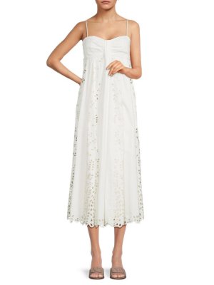 Платье миди Tori с люверсами , белый Jonathan Simkhai