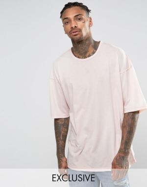 Oversize-футболка с принтом на спине Other UK. Цвет: розовый