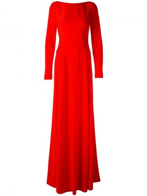 Длинное платье с вырезом на спине Antonio Berardi. Цвет: красный