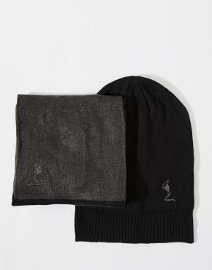 Подарочный набор с шапкой и шарфом Religion. Цвет: черный