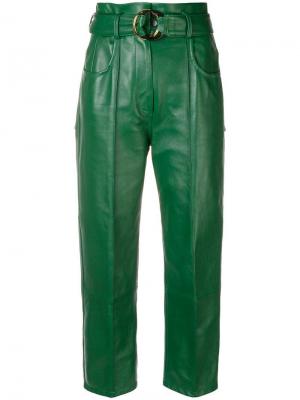 Укороченные брюки Petar Petrov. Цвет: зеленый