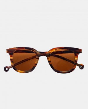 Квадратные солнцезащитные очки «гавана» из переработанных материалов , светло-коричневый Parafina